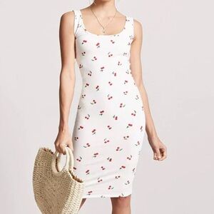 Forever 21 Cherry Print Bodycon Tank Dress (S) | NWOT